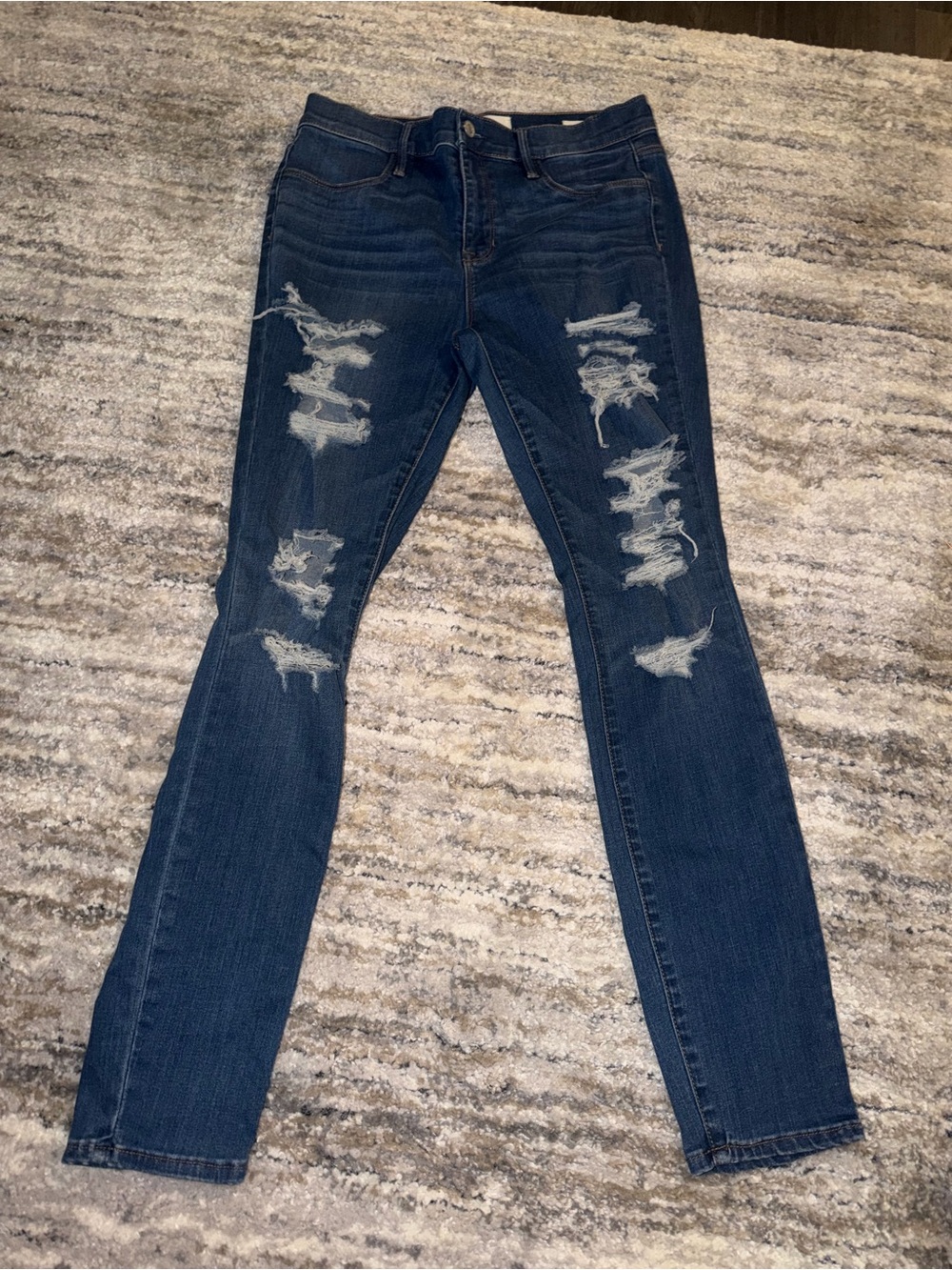 PacSun Dark Blue Ripped Skinny Jeans